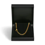 Goldkette als Tigeraugenkette hohl in Gelbgold 585 / 14K, 45 cm lang, 3,8 mm breit, Gewicht ca. 5.7 g.