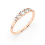 0,42 Karat Diamant Verlobungsring mit 5 Diamanten, Rotgold 585 / 14K