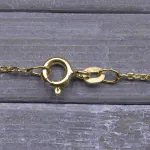 Goldkette als Ankerkette diamantiert in Gelbgold 585 / 14K, 42 cm lang, 1,3 mm breit, Gewicht ca. 2.3 g.