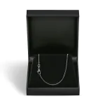 Goldkette als Ankerkette rund Weißgold 375 / 9K, 42 cm lang, 1,1 mm breit, Gewicht ca. 1.9 g.