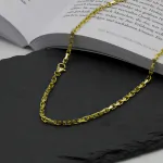 Goldkette als Ankerkette diamantiert in Gelbgold 585 / 14K, 40 cm lang, 3 mm breit, Gewicht ca. 18.9 g.
