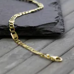 Armband als Fantasiekette in Gelbgold 585 / 14K, 20 cm lang, 3,5 mm breit, Gewicht ca. 2.4 g.