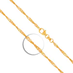 Goldkette als Singapurkette in Gelbgold 585 / 14K, 38 cm lang, 2,2 mm breit, Gewicht ca. 3 g.