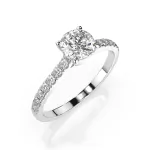 0,4+0,21 Karat Diamant Verlobungsring mit 15 Diamanten, Weißgold 585 / 14K