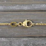 Goldkette als Bingokette in Gelbgold 375 / 9K, 36 cm lang, 1,1 mm breit, Gewicht ca. 2.5 g.