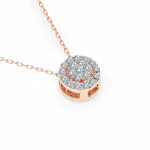 0,19 Karat Diamant Anhänger Rotgold 585 (14K) mit Goldkette für Damen