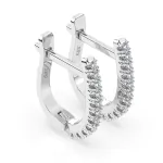 0,18 Karat Diamant Creolen, Weißgold 585 / 14 Karat, Gewicht ca. 1.5 g.