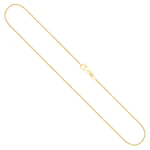 Goldkette als Panzerkette flach in Gelbgold 585 / 14K, 38 cm lang, 1,1 mm breit, Gewicht ca. 1.6 g.