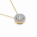 0,19 Karat Diamant Anhänger Gelbgold 585 (14K) mit Goldkette für Damen