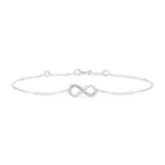 Goldarmband als Ankerkette mit 0,05 Karat Diamanten, Weißgold 585 / 14 Karat, 21 cm lang, Gewicht ca. 1,0 g.