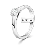 0,40 Karat Diamant Verlobungsring mit GIA Zertifikat, Weißgold 750 / 18K, Breite 1,7 mm,Weite 52 mm, Gewicht ca. 3.41 g.