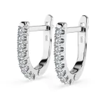 0,32 Karat Diamant Creolen, Weißgold 585 / 14 Karat, Gewicht ca. 1.7 g.