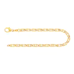 Armband als Tigeraugenkette hohl in Gelbgold 585 / 14K, 18 cm lang, 3.8 mm breit, Gewicht ca. 2.8 g.