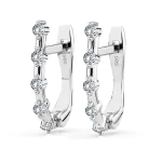 0,2 Karat Diamant Creolen, Weißgold 585 / 14 Karat, Gewicht ca. 1.6 g.