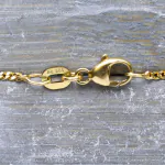 Goldkette als Panzerkette flach in Gelbgold 585 / 14K, 90 cm lang, 1,4 mm breit, Gewicht ca. 6.1 g.