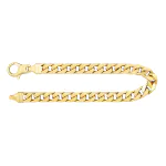 Armband als Panzerkette 4-seitig diamantiert in Gelbgold 585 / 14K, 21 cm lang, 7 mm breit, Gewicht ca. 33.5 g.