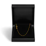 Goldkette als Singapurkette in Gelbgold 375 / 9 Karat, 75 cm lang, 1.2 mm breit, Gewicht ca. 2.1 g.