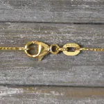 Goldkette als Venezianerkette in Gelbgold 585 / 14 Karat, 45 cm lang, 0.7 mm breit, Gewicht ca. 2 g.