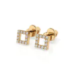 0,14 Karat Diamantohrstecke mit 24 echten Diamantenr, Gelbgold 585 / 14K