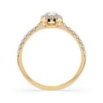 0,2+0,28 Karat Diamant Verlobungsring mit 27 Diamanten, Gelbgold 585 / 14K