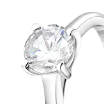 1 Karat Diamant Ring mit GIA Zertifikat, Weißgold 750 / 18K, Breite 1,7 mm,Weite 52 mm, Gewicht ca. 3.41 g.