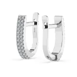 0,22 Karat Diamant Creolen, Weißgold 585 / 14 Karat, Gewicht ca. 2.5 g.