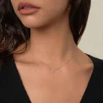 0,1 Karat Diamant Anhänger 4-er Krappe, Weißgold 585 / 14K, Höhe 5.8 mm, Breite 4 mm, Gewicht ca. 0.14 g