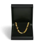Goldkette als Figarokette diamantiert in Gelbgold 750 / 18K, 65 cm lang, 4,3 mm breit, Gewicht ca. 33.9 g.