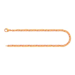Armband als Panzerkette flach in Gelbgold 375 / 9K, 20 cm lang, 2.7 mm breit, Gewicht ca. 3.6 g.