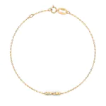 Goldarmband als Ankerkette mit 0,05 Karat Diamanten, Gelbgold 585 / 14 Karat, 18 cm lang, Gewicht ca. 1,0 g.