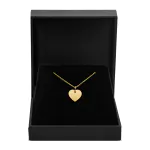 Anhänger Gravurplatte herzform seidenmatt Gelbgold 11 mm