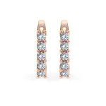 0,6 Karat Diamant Creolen, Rotgold 585 / 14 Karat, Gewicht ca. 2.2 g.