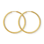 Ohrringe, Creolen, Gelbgold 750 / 18K, Außendurchmesser 40 mm, Breite 2 mm, Gewicht ca. 1.8 g