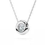0,15 Karat Diamant Anhänger Weißgold 585 (14K) mit Goldkette für Damen