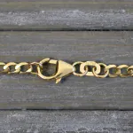 Goldkette als Panzerkette weit in Gelbgold 585 / 14K, 80 cm lang, 2,6 mm breit, Gewicht ca. 6.7 g.