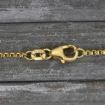 Goldkette als Venezianerkette rund geschlagen in Gelbgold 585 / 14K, 100 cm lang, 1,5 mm breit, Gewicht ca. 14 g.