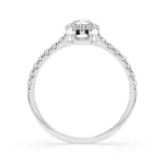 0,29+0,25 Karat Diamant Verlobungsring mit 30 Diamanten, Weißgold 585 / 14K