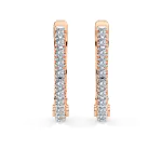 0,18 Karat Diamant Creolen, Rotgold 585 / 14 Karat, Gewicht ca. 1.5 g.