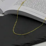 Goldkette als Figarokette diamantiert in Gelbgold 333 / 8K, 85 cm lang, 1,9 mm breit, Gewicht ca. 5.6 g.