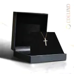 0,2 Karat Diamant Anhänger Kreuz Gelbgold 585 (14K) mit Goldkette für Damen