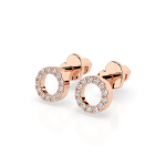 0,16 Karat Diamant Ohrstecker mit 26 echten Diamanten, Rotgold 585 / 14K