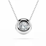 0,15 Karat Diamant Anhänger Weißgold 585 (14K) mit Goldkette für Damen