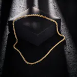 Goldkette als Kordelkette hohl in Bicolor Gelbgold / Weißgold 585 / 14K, 50 cm lang, 3,3 mm breit, Gewicht ca. 13.3 g.