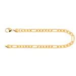 Armband als Figarokette diamantiert in Gelbgold 750 / 18K, 22 cm lang, 3,4 mm breit, Gewicht ca. 7.9 g.