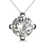0,2 Karat Diamant Anhänger 4-er Krappe, Weißgold 585 / 14K, Höhe 6.4 mm, Breite 4.7 mm, Gewicht ca. 0.18 g