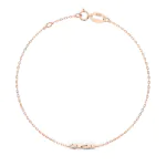 Goldarmband als Ankerkette mit 0,05 Karat Diamanten, Rotgold 585 / 14 Karat, 18 cm lang, Gewicht ca. 1,0 g.