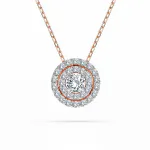 0,24 Karat Diamant Anhänger Rotgold 585 (14K) mit Goldkette für Damen