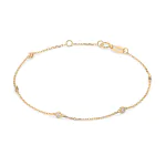 Goldarmband als Ankerkette mit 0,14 Karat Diamanten, Gelbgold 585 / 14 Karat