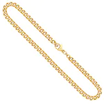 Goldkette als Panzerkette hohl in Gelbgold 585 / 14K, 45 cm lang, 5,4 mm breit, Gewicht ca. 15.6 g.