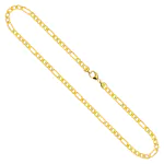 Goldkette als Figarokette diamantiert in Gelbgold 750 / 18K, 85 cm lang, 3,4 mm breit, Gewicht ca. 28.3 g.